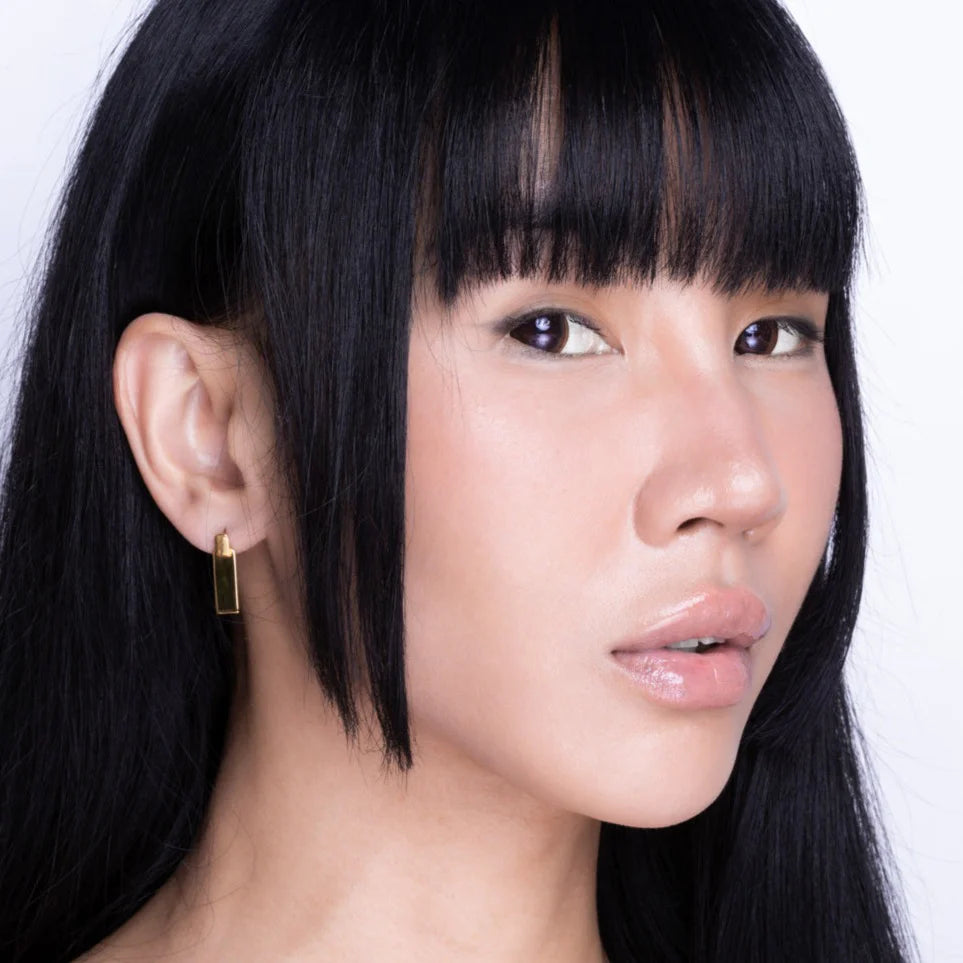 Vurchoo Minimal Rectangle Link Studs Gold - Ghana