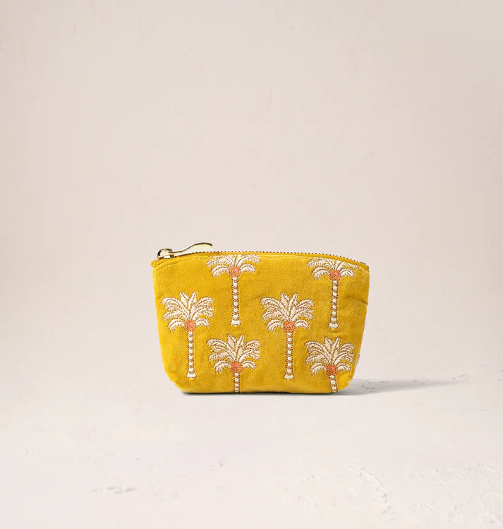 Elizabeth Scarlett Sunrise Palms Coin Purse - Mustard Yellow