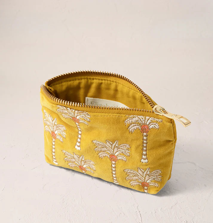 Elizabeth Scarlett Sunrise Palms Coin Purse - Mustard Yellow
