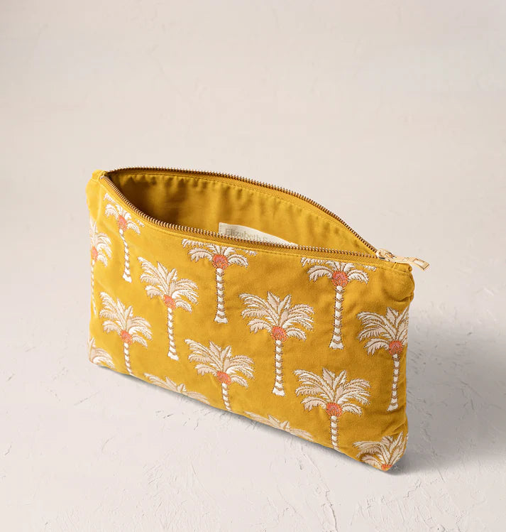 Elizabeth Scarlett Sunrise Palms Everyday Pouch - Mustard Yellow