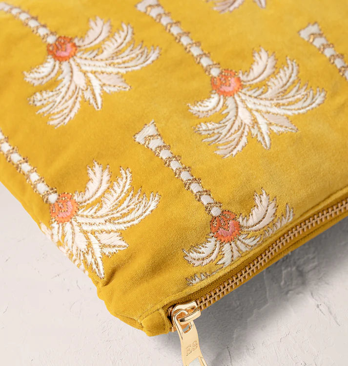 Elizabeth Scarlett Sunrise Palms Everyday Pouch - Mustard Yellow