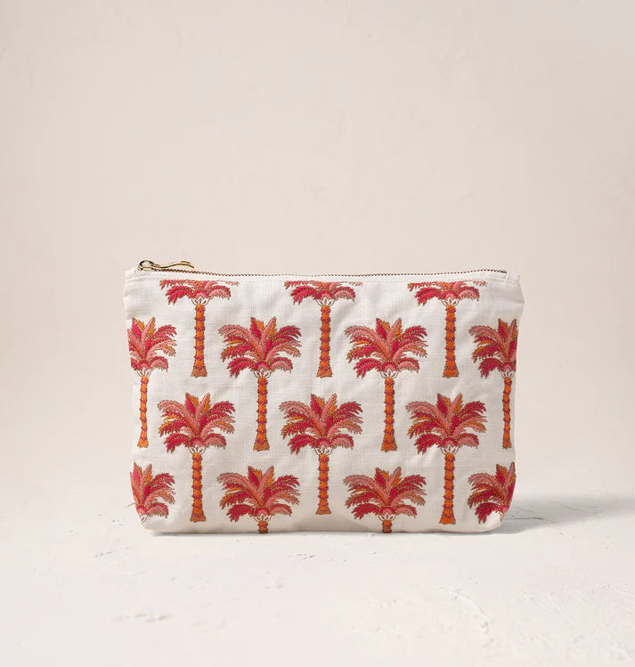 Elizabeth Scarlett Sunrise Palms Everyday Pouch - Sea Salt