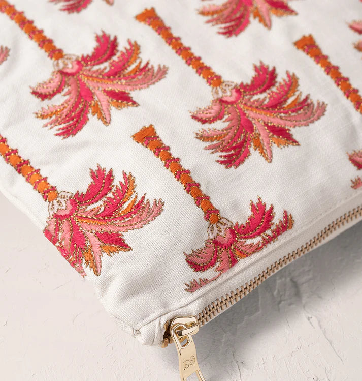 Elizabeth Scarlett Sunrise Palms Everyday Pouch - Sea Salt