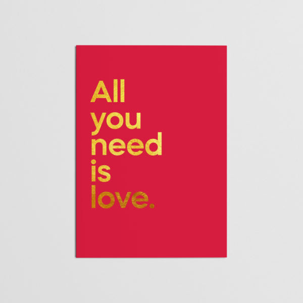 All You Need Is Love Song Card