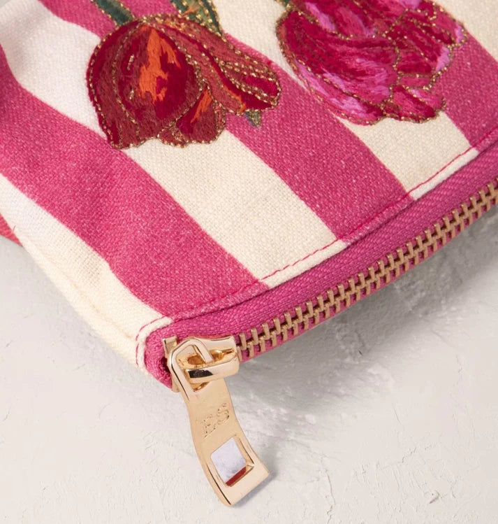 Elizabeth Scarlett Tulip Stripe Printed Coin Purse