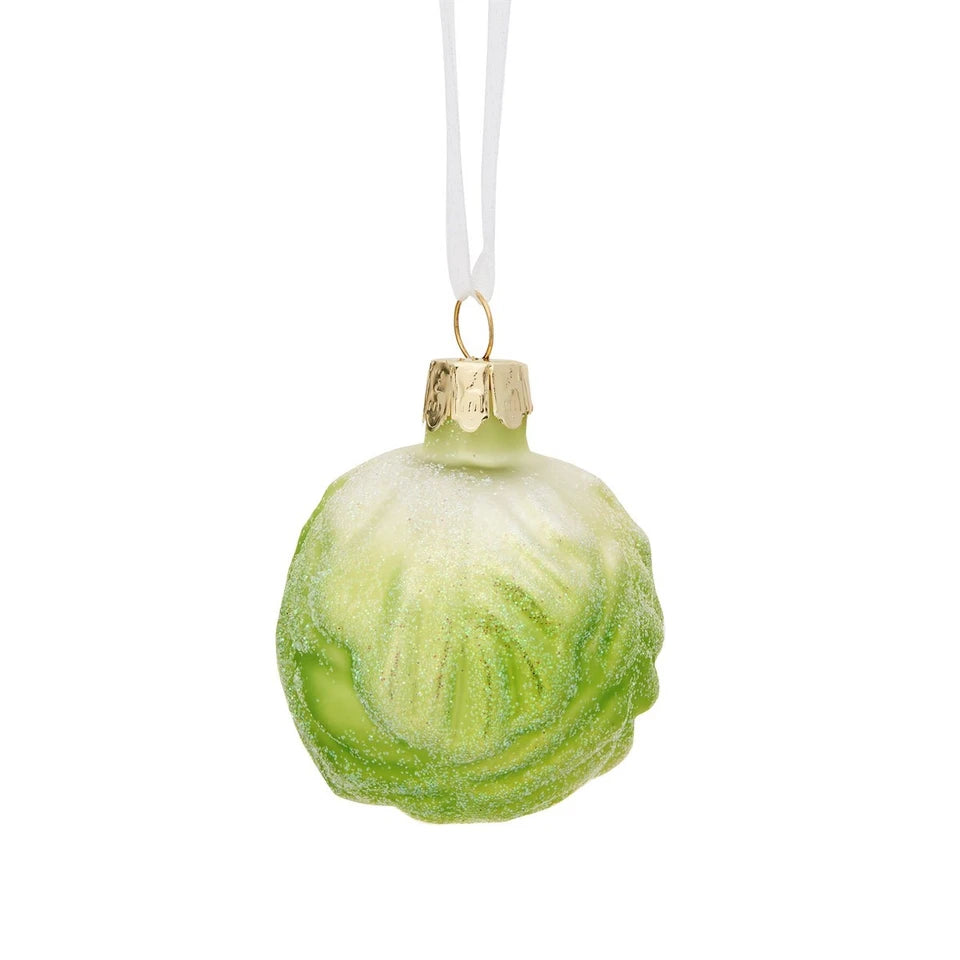 Sass & Belle-Fun Food Brussels Sprout Glitter Shaped Bauble