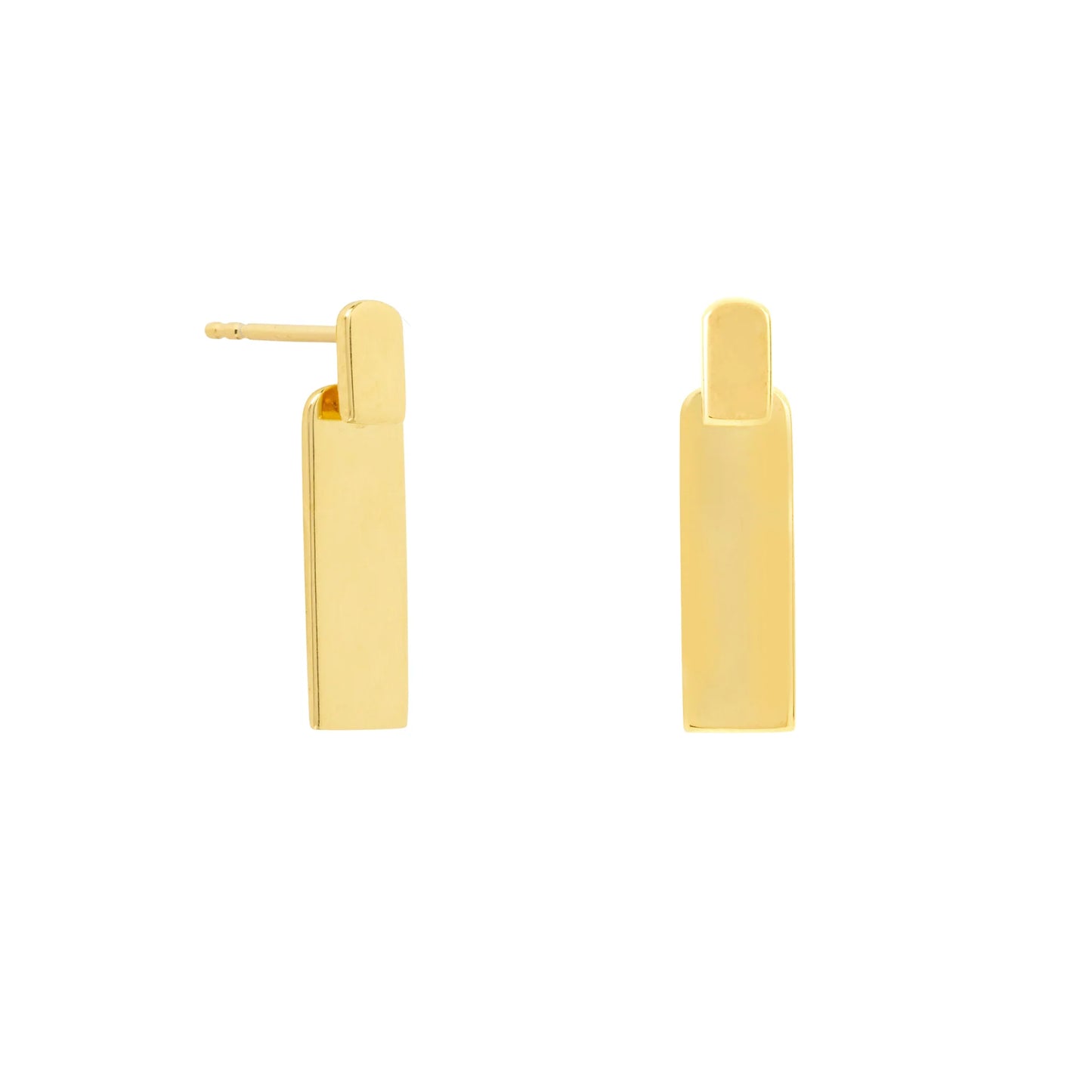 Vurchoo Minimal Rectangle Link Studs Gold - Ghana