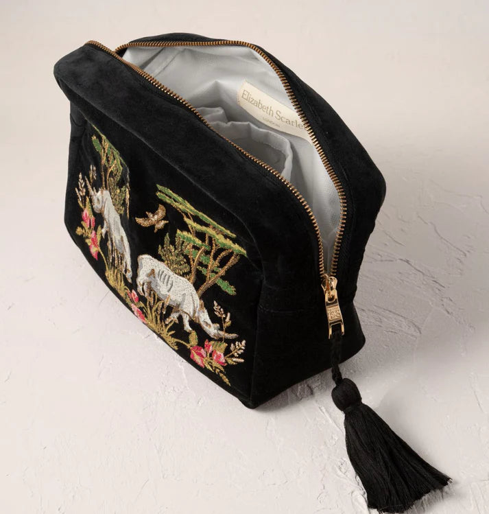 Elizabeth Scarlett - Wild Rhino Velvet Wash Bag
