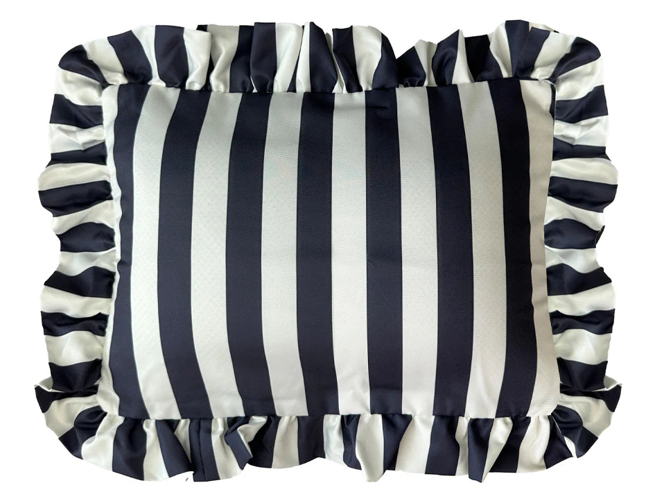 Abahna® - The Original Bath Pillow Charcoal grey & white striped