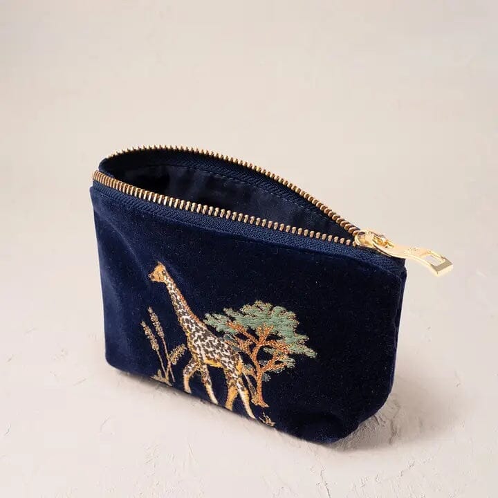 Elizabeth Scarlett Giraffe Herd Coin Purse - Navy