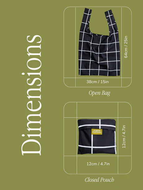 Original Duckhead Black Grid Reusable Bag
