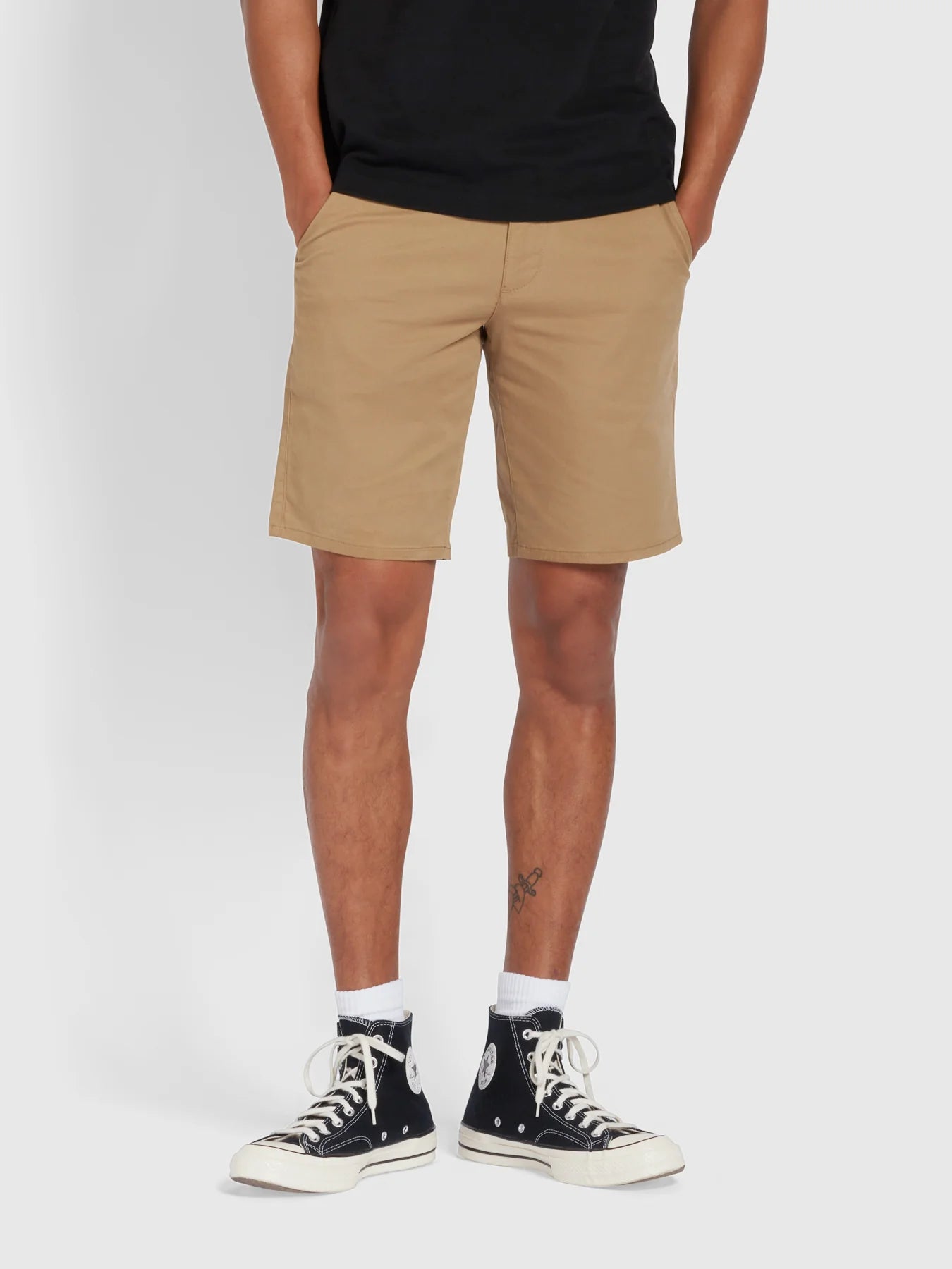 Farah Hawk Organic Cotton Chino Shorts Beige