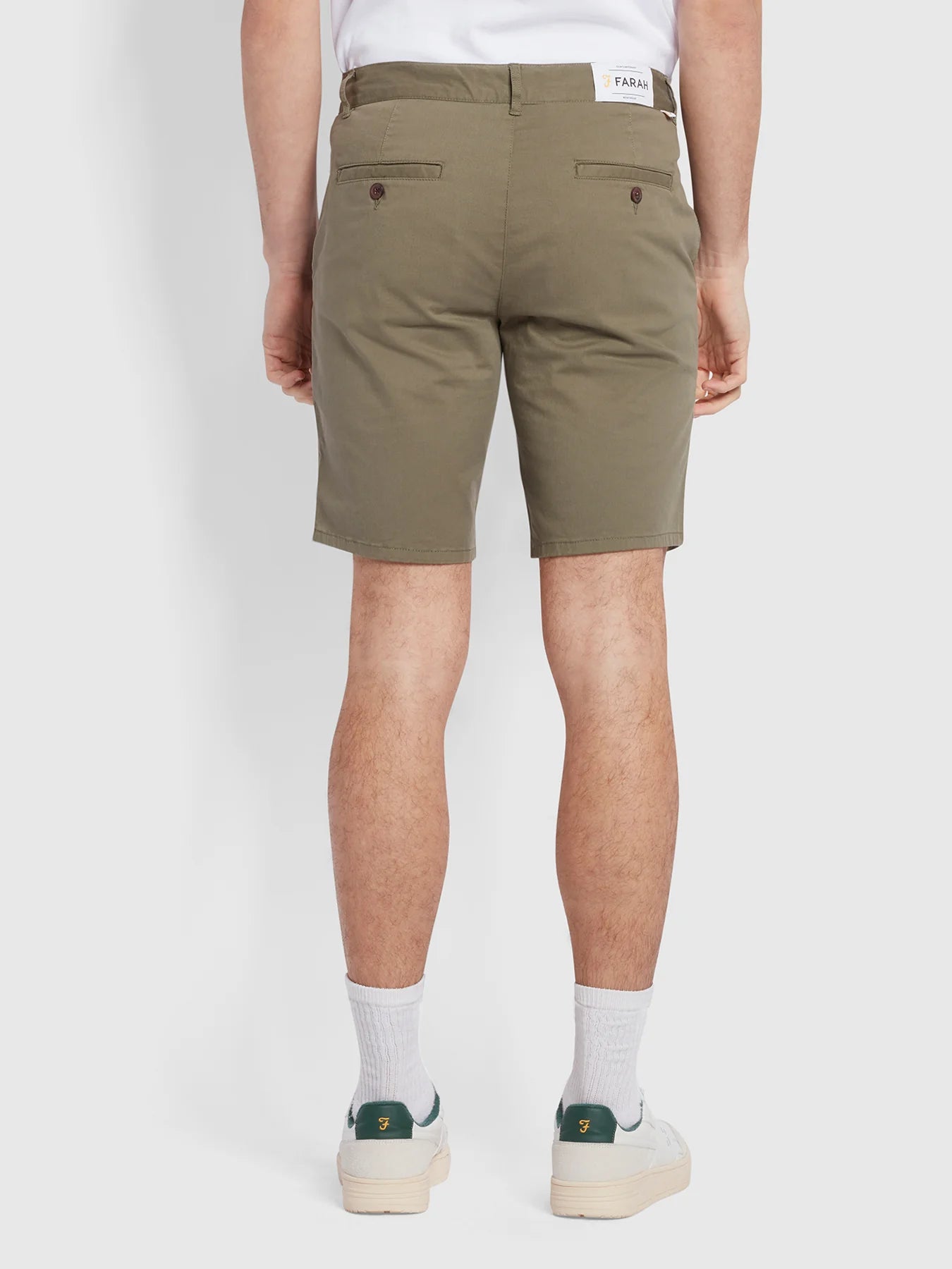Farah Hawk Organic Cotton Chino Shorts - Vintage Green