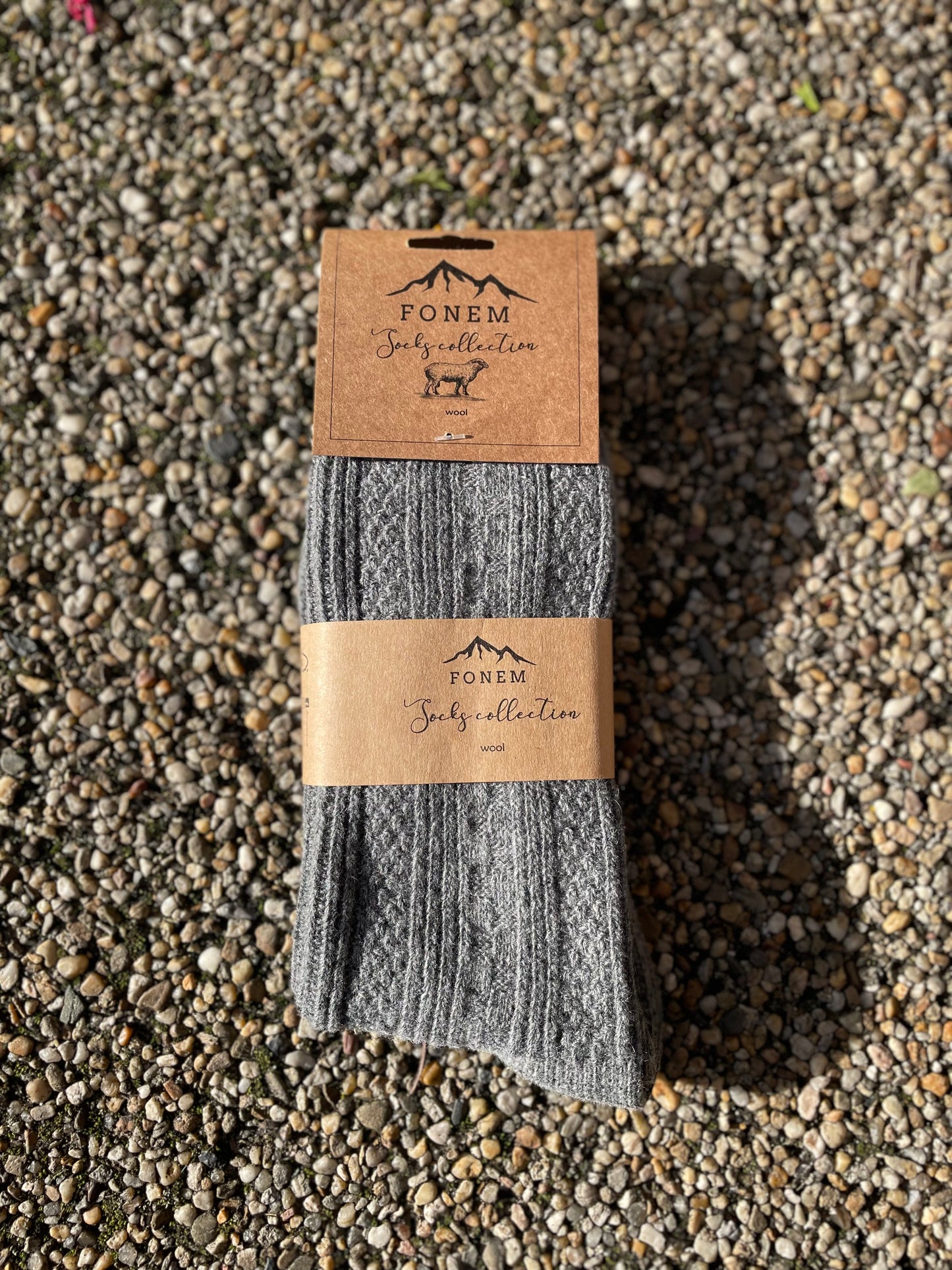 Fonem Women's Nordic Wool Socks - Melange Grey