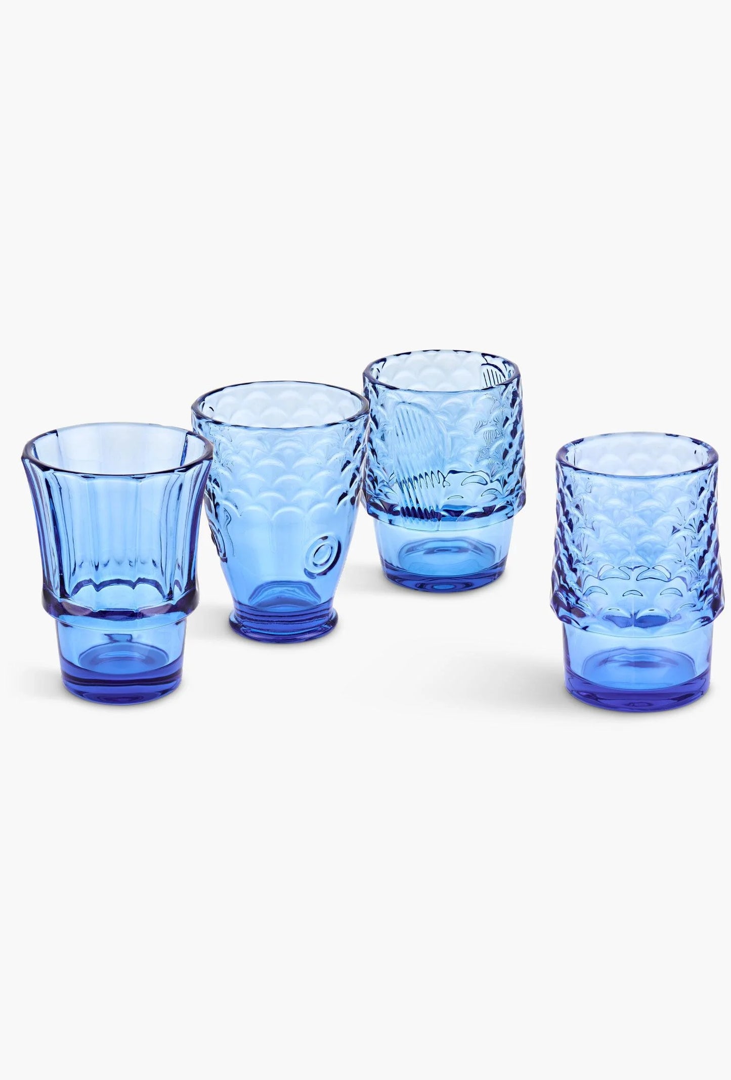 Fish Stacking Glasses - Blue (Set of 4)
