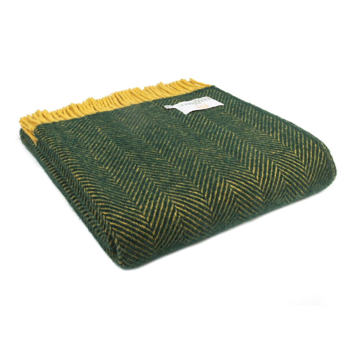 TWEEDMILL Herringbone Emerald & Mustard