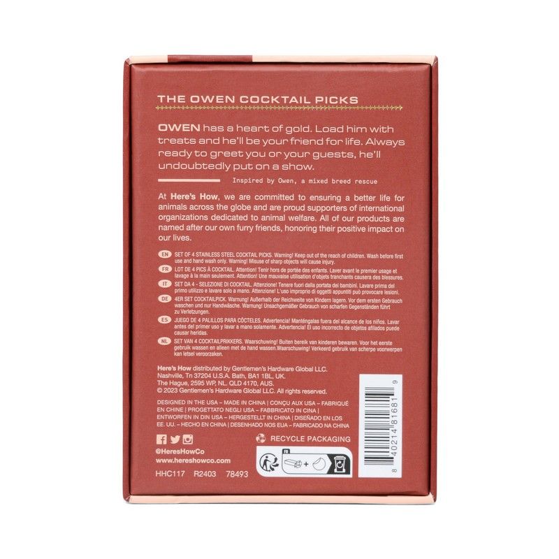 Here's How - The Owen Gold Stainless Cocktail Picks