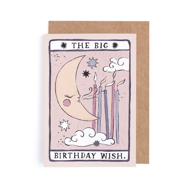 Tarot Moon and Candles Birthday Card
