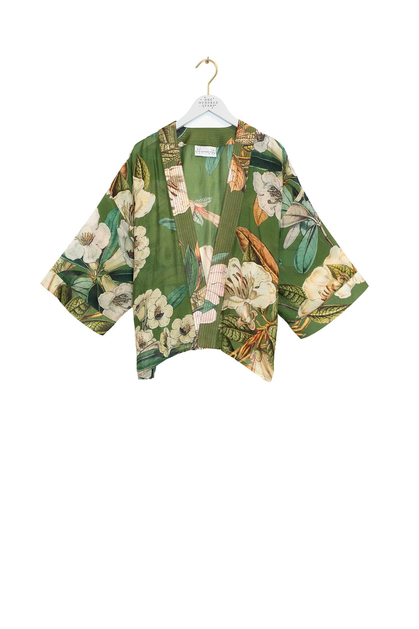 One Hundred Stars - Rhodoleia Green Kimono