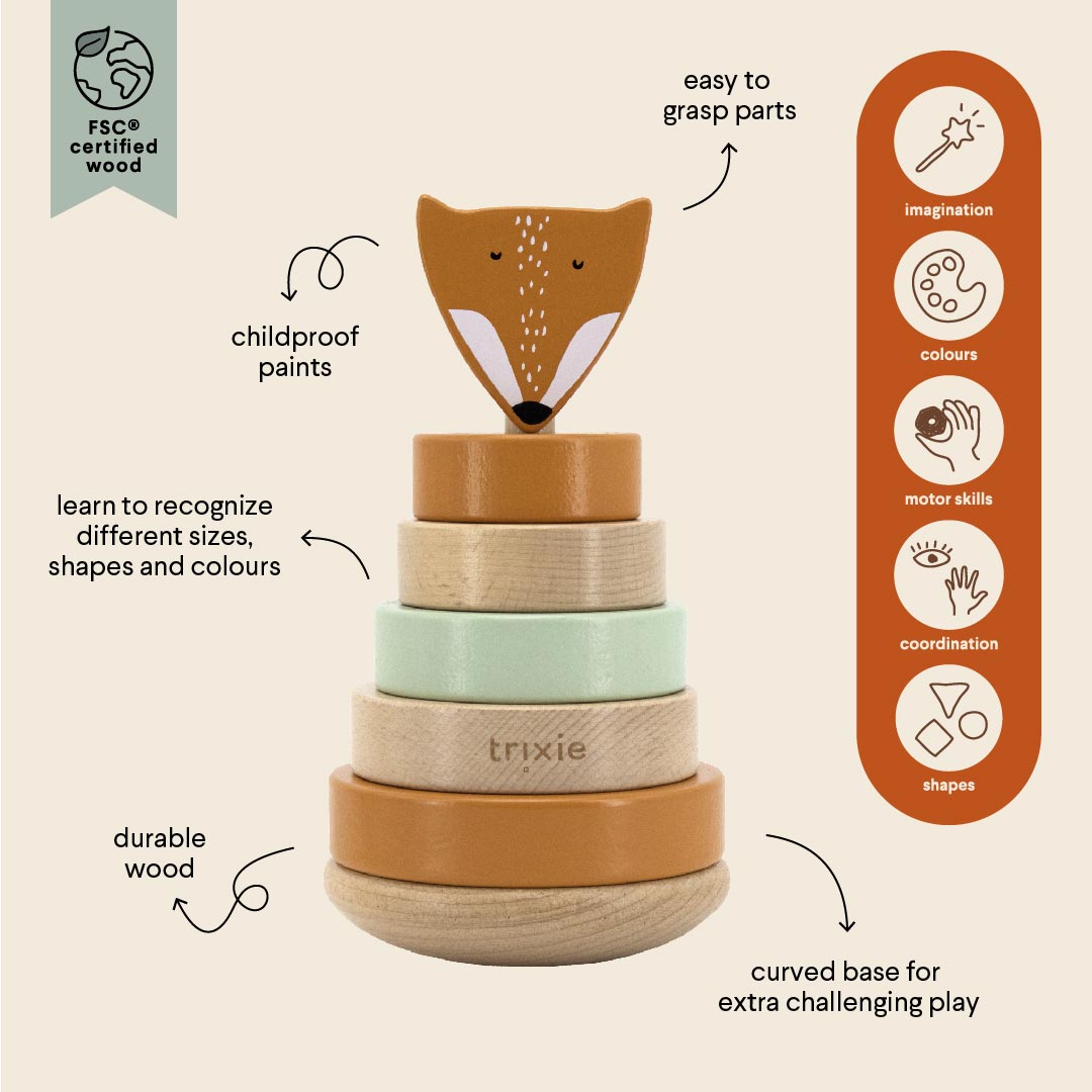 Trixie Wooden Stacking Toy - Fox