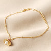 Lisa Angel Pearl & Enamel Toadstool Charm Bracelet Gold