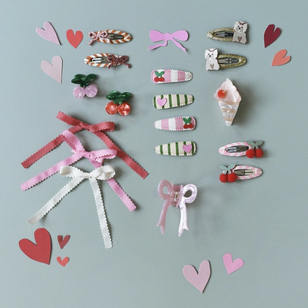 Rockahula Stripy Glitter Bow Hair Clips