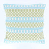 Sajani Handmade Aztec Weave Cushion- Green/Blue