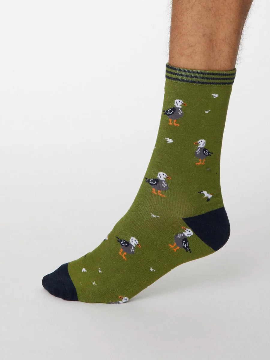 Men's Pesca Bamboo Socks -Olive Green