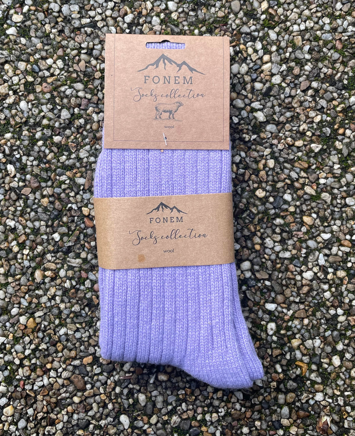 Fonem Women's Ribbed Wool Socks - Lilac