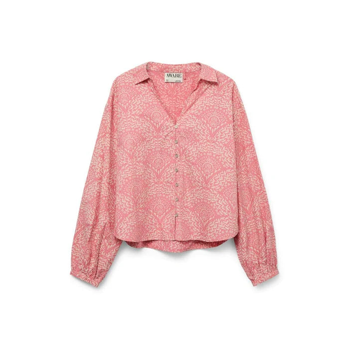 Vero Moda AWARE - VMPAMMI LS V-NECK TOP VMA In Tea Rose