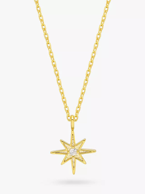 Estella Bartlett Cubic Zirconia North Star Pendant Necklace, Gold