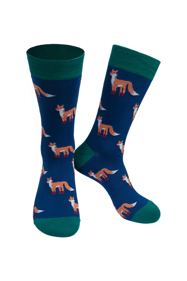 Men's Fox Print Bamboo Socks