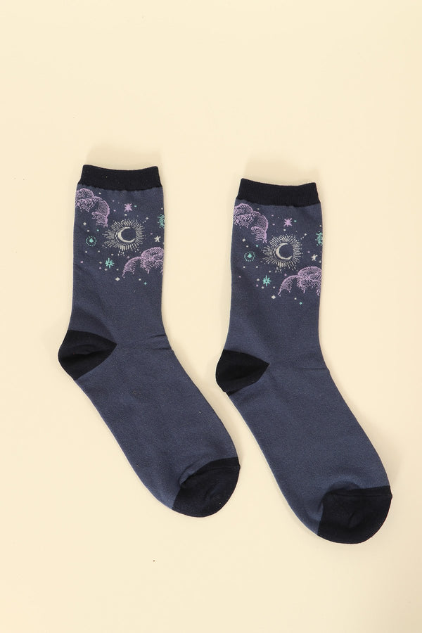 Women's Moon and Stars Print Socks