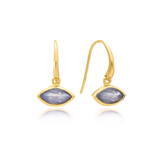Azuni Lena Marquise Gemstone Earrings Gold