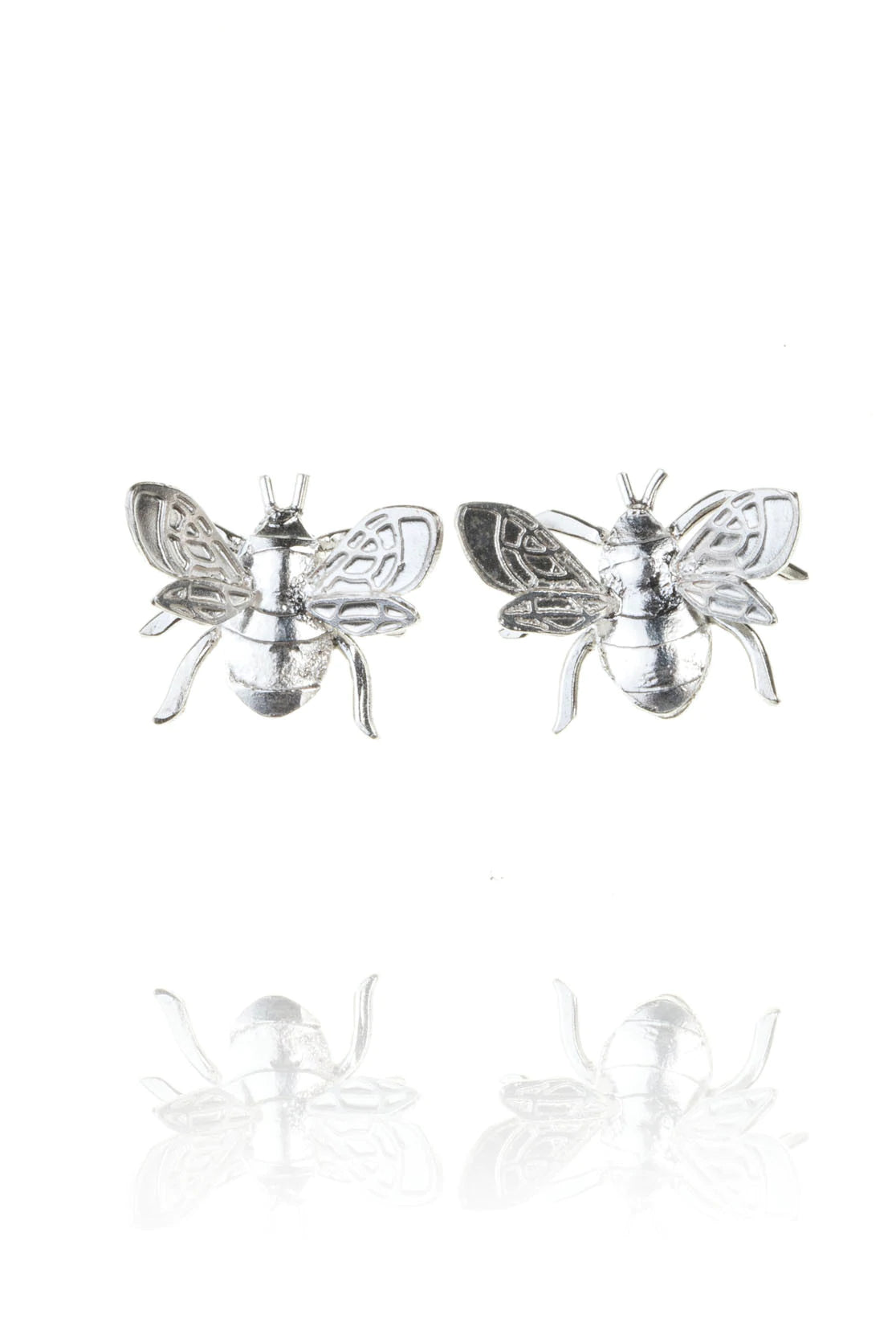Amanda Coleman Silver Bee Stud Earrings