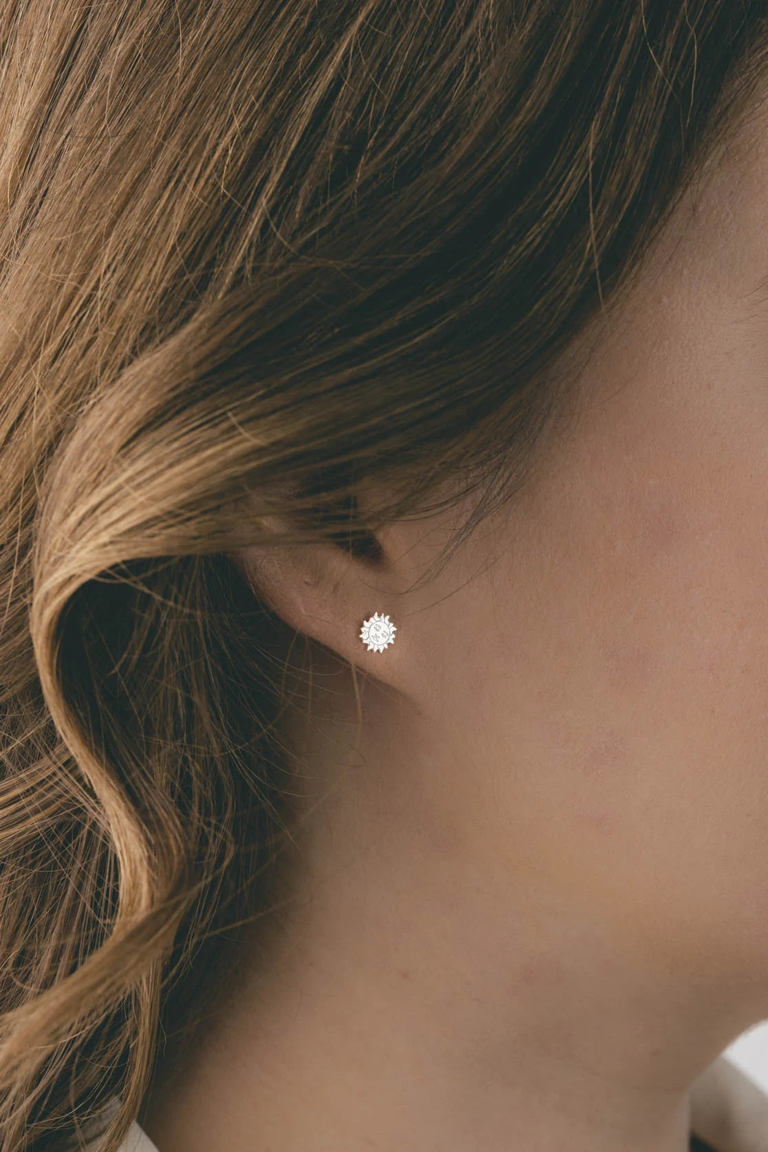 Amanda Coleman Sun Stud Earrings Silver