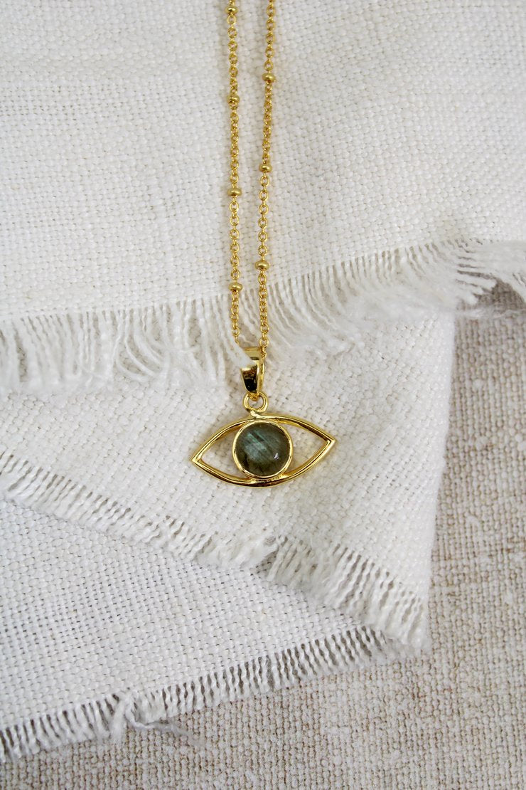 My Doris Labradorite Eye Necklace