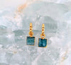 Lapis London Square Charm Hoop Earrings - Gold Plated