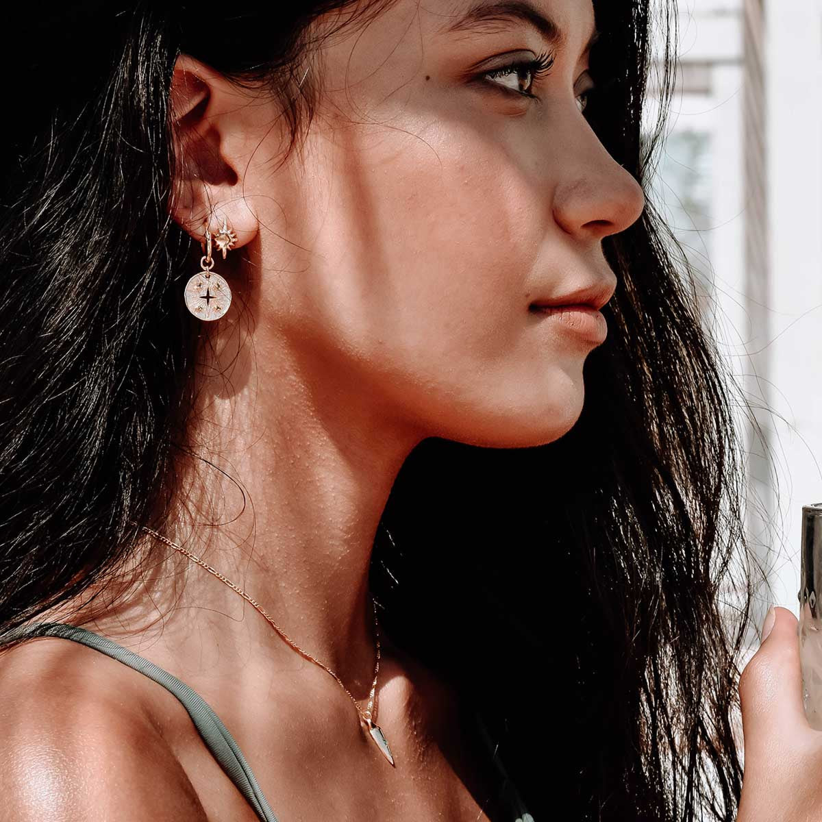 Azuni Cygnus Astral Coin Sleeper Earring