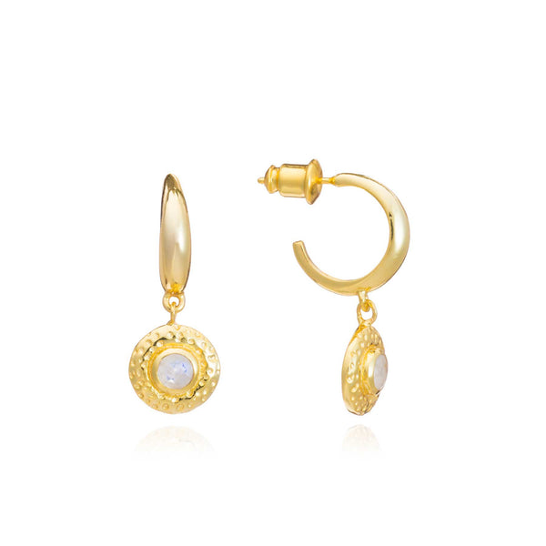 Azuni Luna Gemstone Hoop Earrings Gold