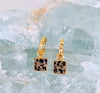 Lapis London Square Charm Hoop Earrings - Gold Plated