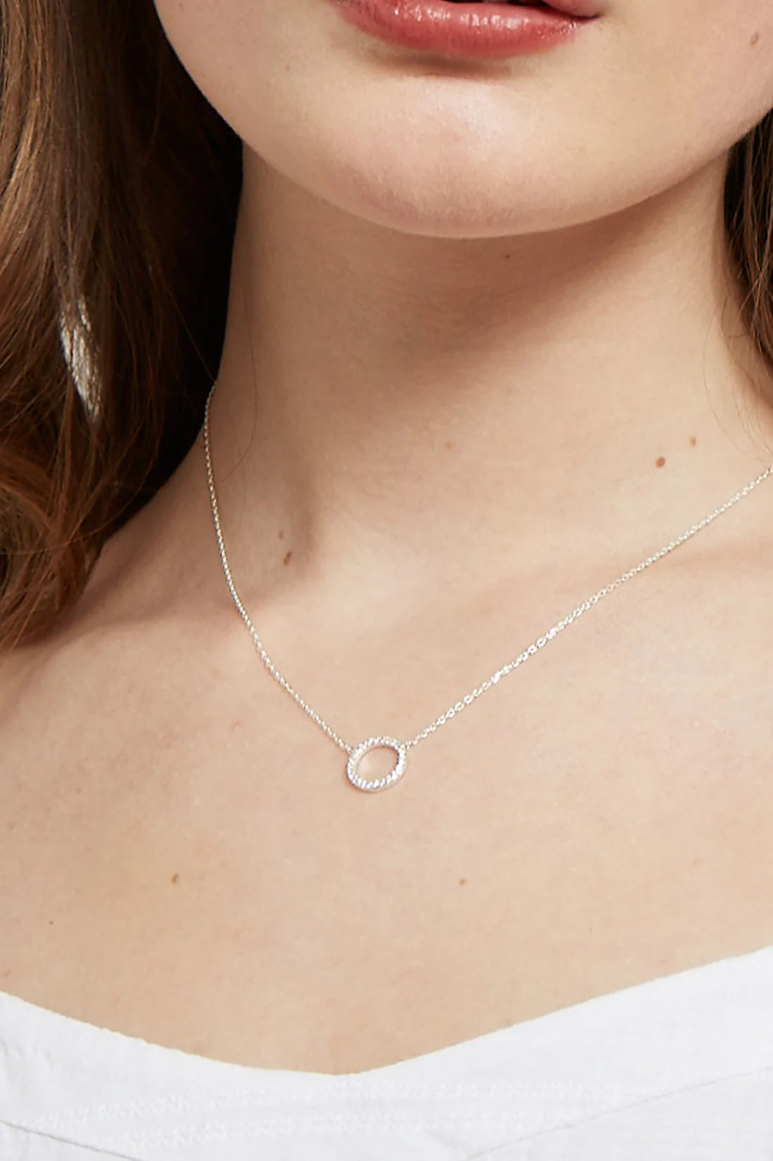 Estella Bartlett Circle CZ Necklace Silver