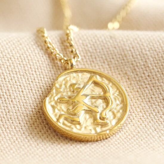 Lisa Angel Gold Stainless Sagittarius Pendant Necklace