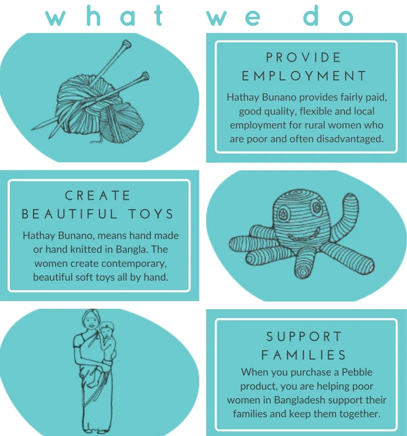 Pebble Knitted Friendly Aubergine Rattle