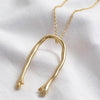 Lisa Angel Long Gold Hug Hands Pendant Necklace