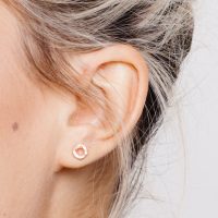Rose Gold Meteorite Textured Studs