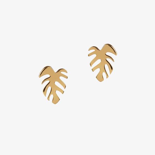 Matthew Calvin Monstera Studs Gold