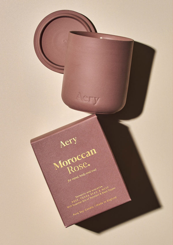Aery Moroccan Rose Candle - Aubergine Clay
