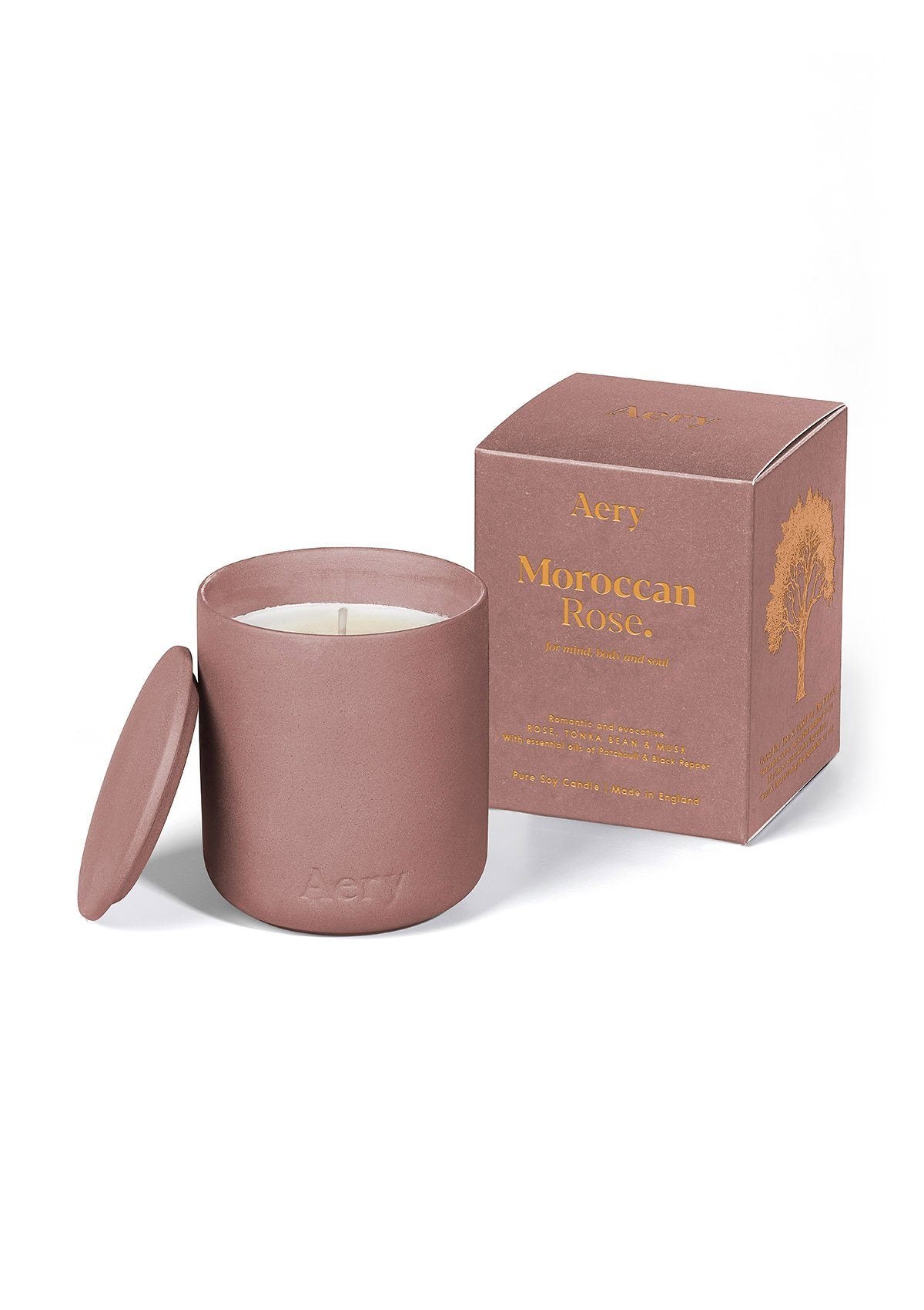 Aery Moroccan Rose Candle - Aubergine Clay