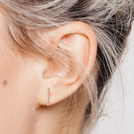 Matthew Calvin Rose Gold Thin Wire Studs